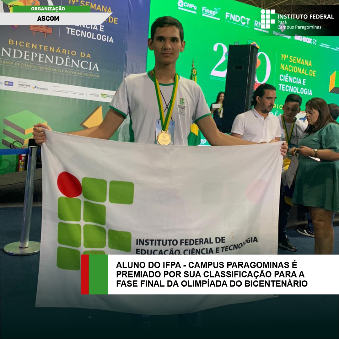 Aluno Premiado - Olímpiada do Bicentenário da Independência do Brasil